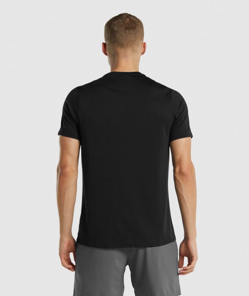 Men's Gymshark Arrival Regular Fit T-Shirts Black | NZ 4EQZNL